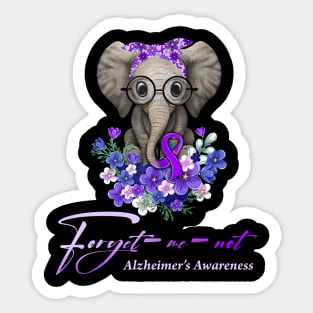 Forget me not Alzheimer's Awareness Elephant Flower Sticker